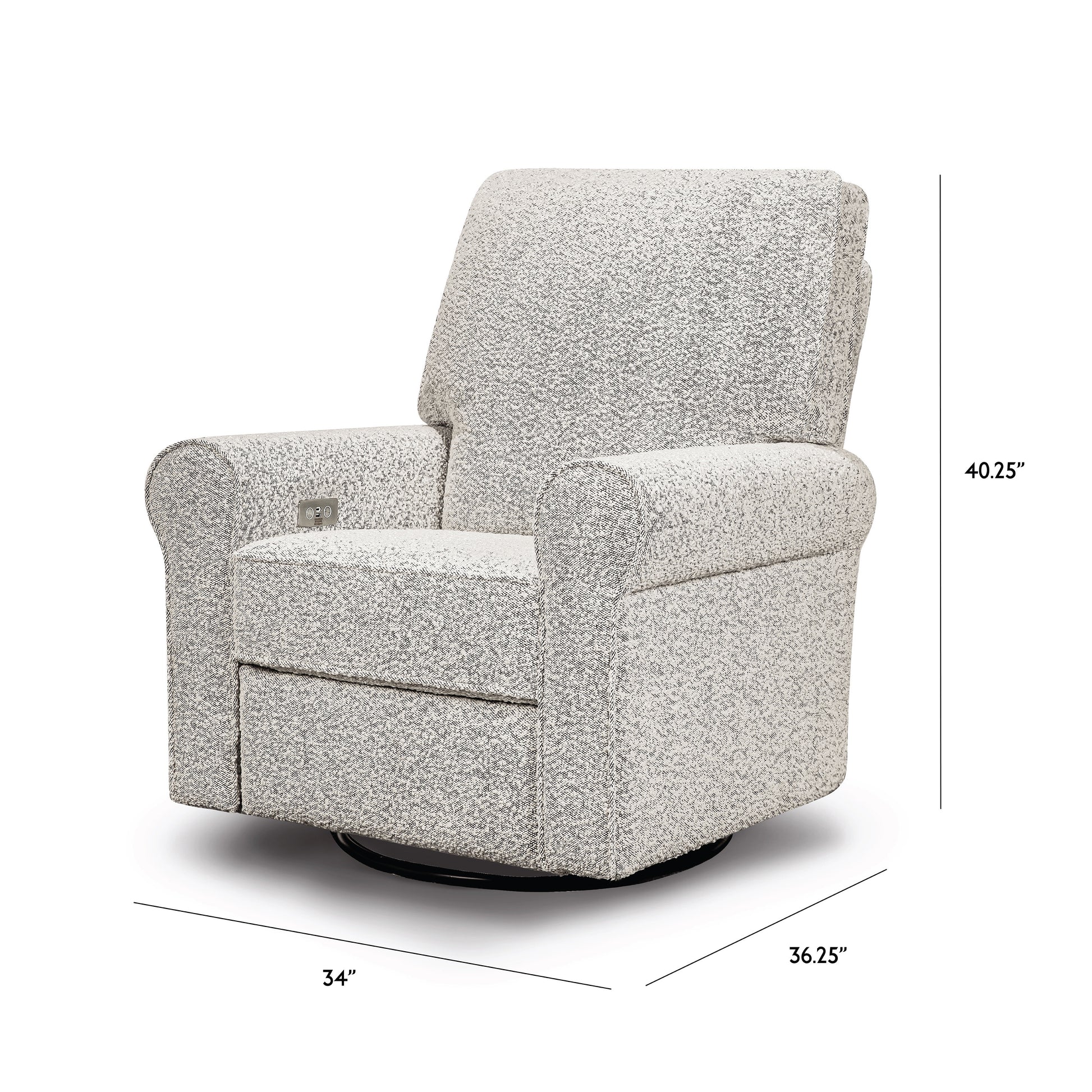 B17787BWB,Monogram by Namesake,Monroe Pillowback Power Recliner in Black White Boucle