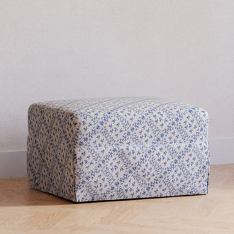 M21785BLT,Namesake,Sarah Flint x Namesake Crawford Gliding Ottoman in Blue Lattice Performance Eco-Weave