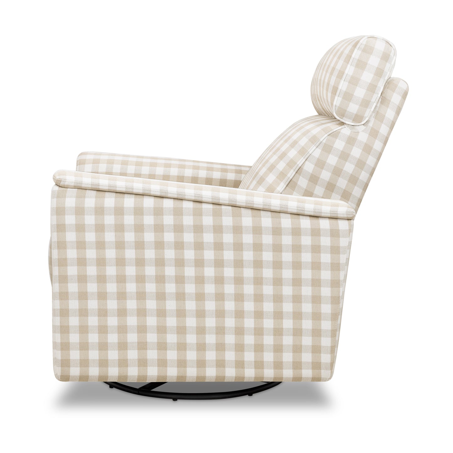 M17186TGH,Namesake,Willa Plus Power Glider Recliner w/ Power Headrest in Tan Gingham