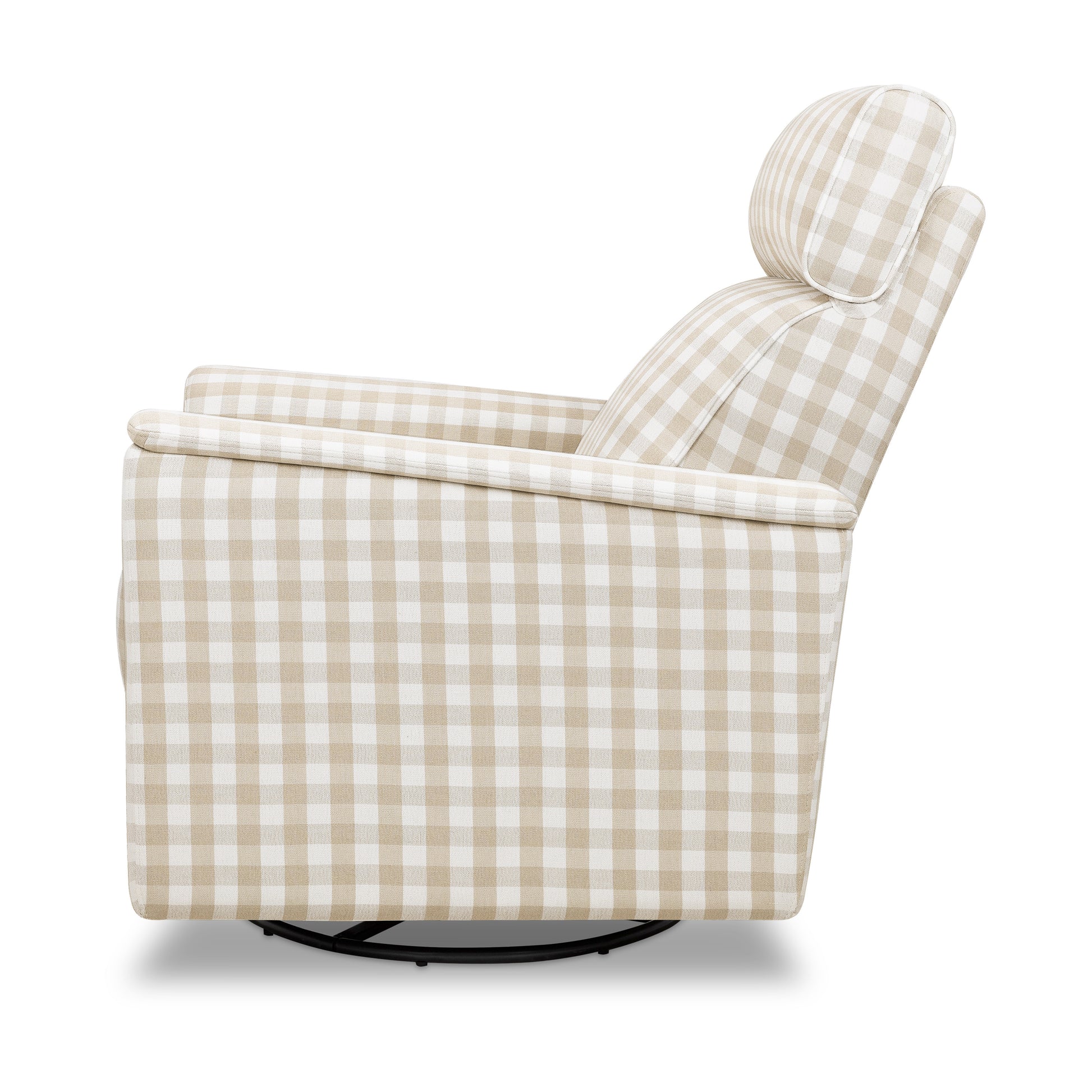 M17186TGH,Namesake,Willa Plus Power Glider Recliner w/ Power Headrest in Tan Gingham