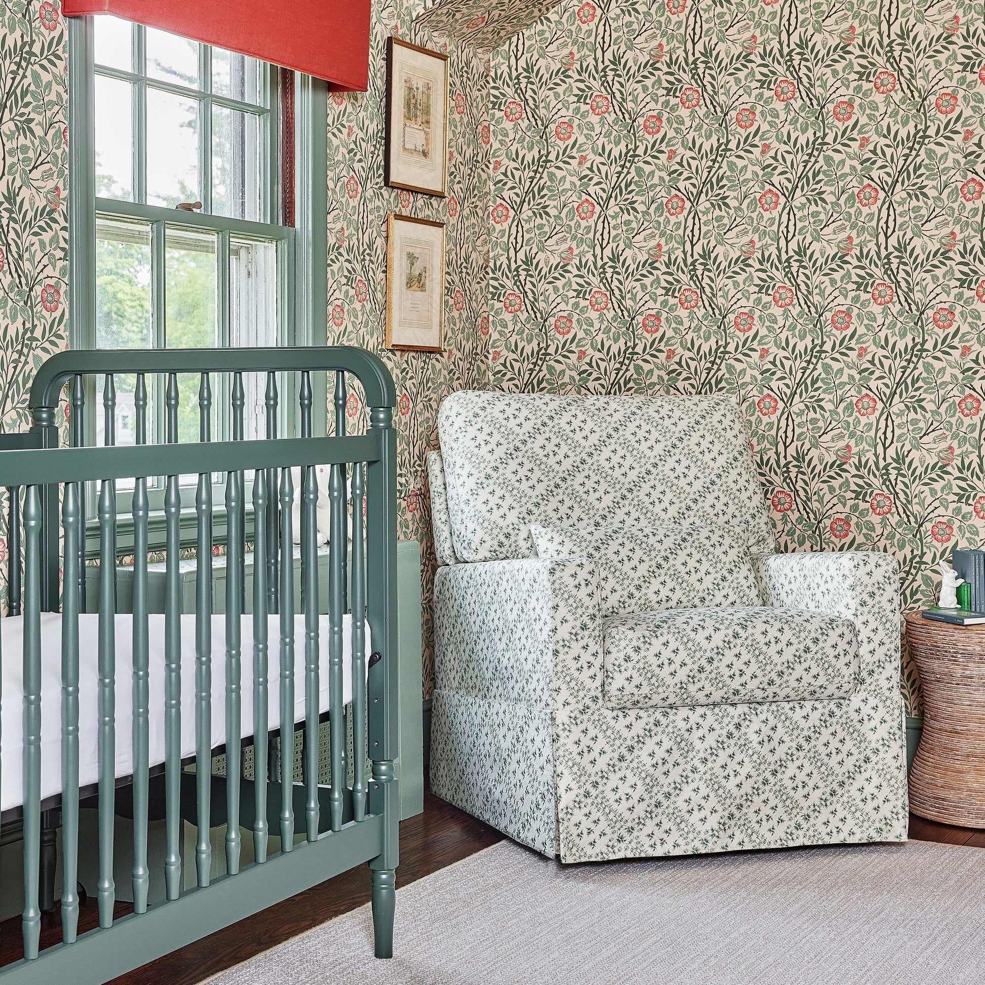 M21787GLT,Namesake,Sarah Flint x Namesake Crawford Swivel Glider in Green Lattice Performance Eco-Weave