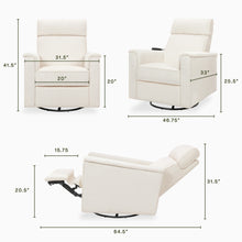 B17183YC,Monogram by Namesake,Willa Deluxe Power Glider Recliner w/Heat&Massage in Ivory Corduroy