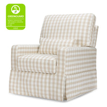 M21787TGH,Namesake,Crawford Pillowback Comfort Swivel Glider in Tan Gingham