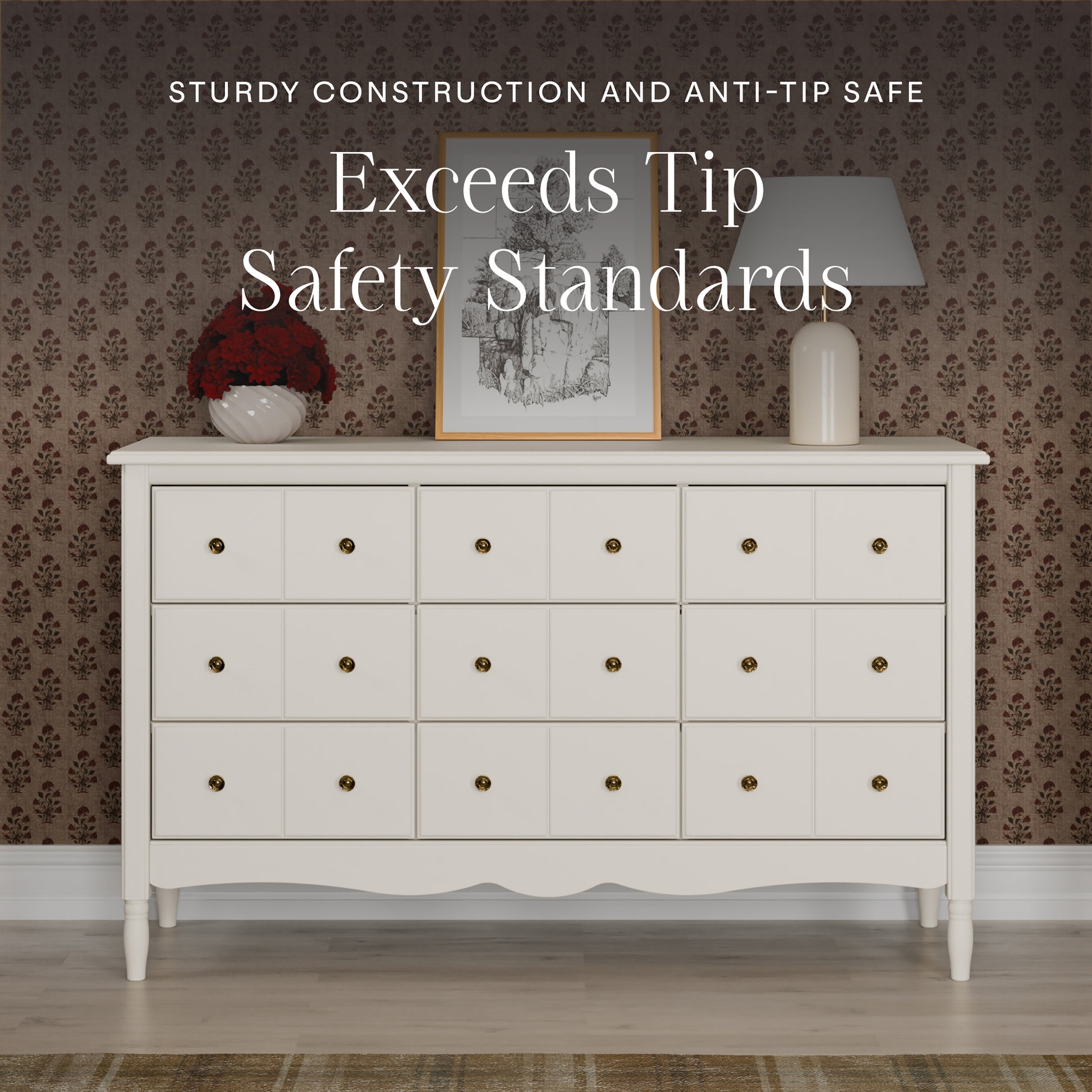 M7128RW,Namesake,Liberty 9-Drawer Assembled Dresser in Warm White