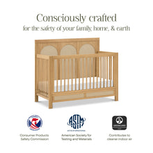 M24801HYPSEW,Namesake,Eloise 4-in-1 Convertible Crib in Honey & Performance Sand Eco-Weave