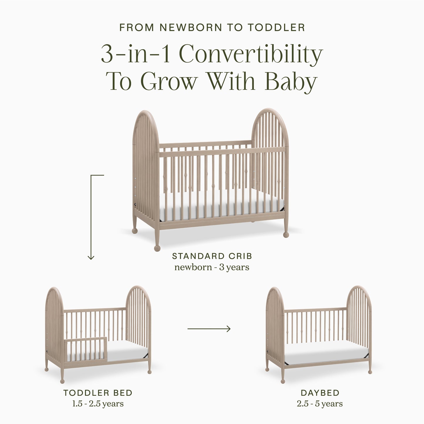M31401WP,Namesake,Alouette 3-in-1 Convertible Spindle Crib in Washed Pine
