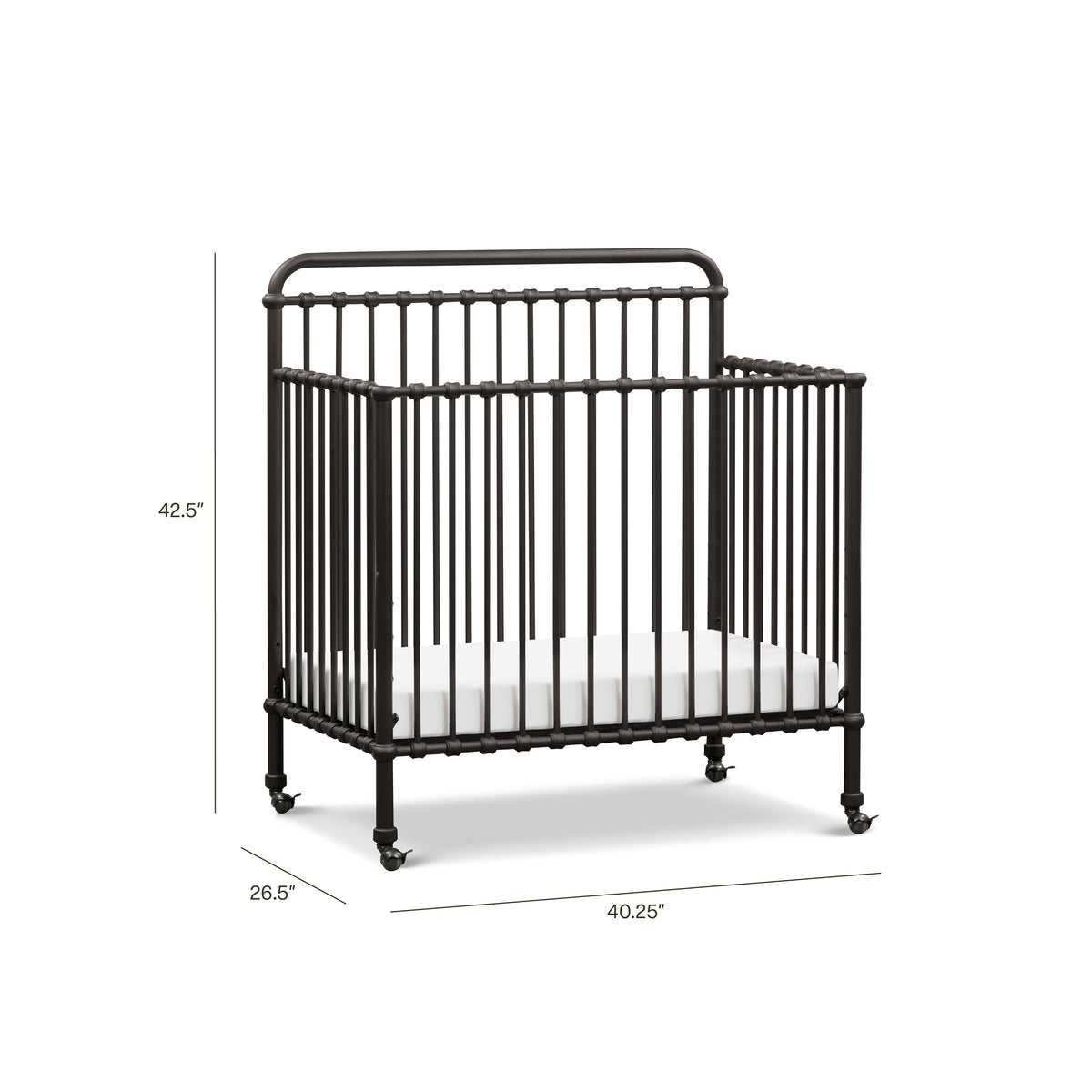 Winston 4-in-1 Convertible Mini Crib - dimensions