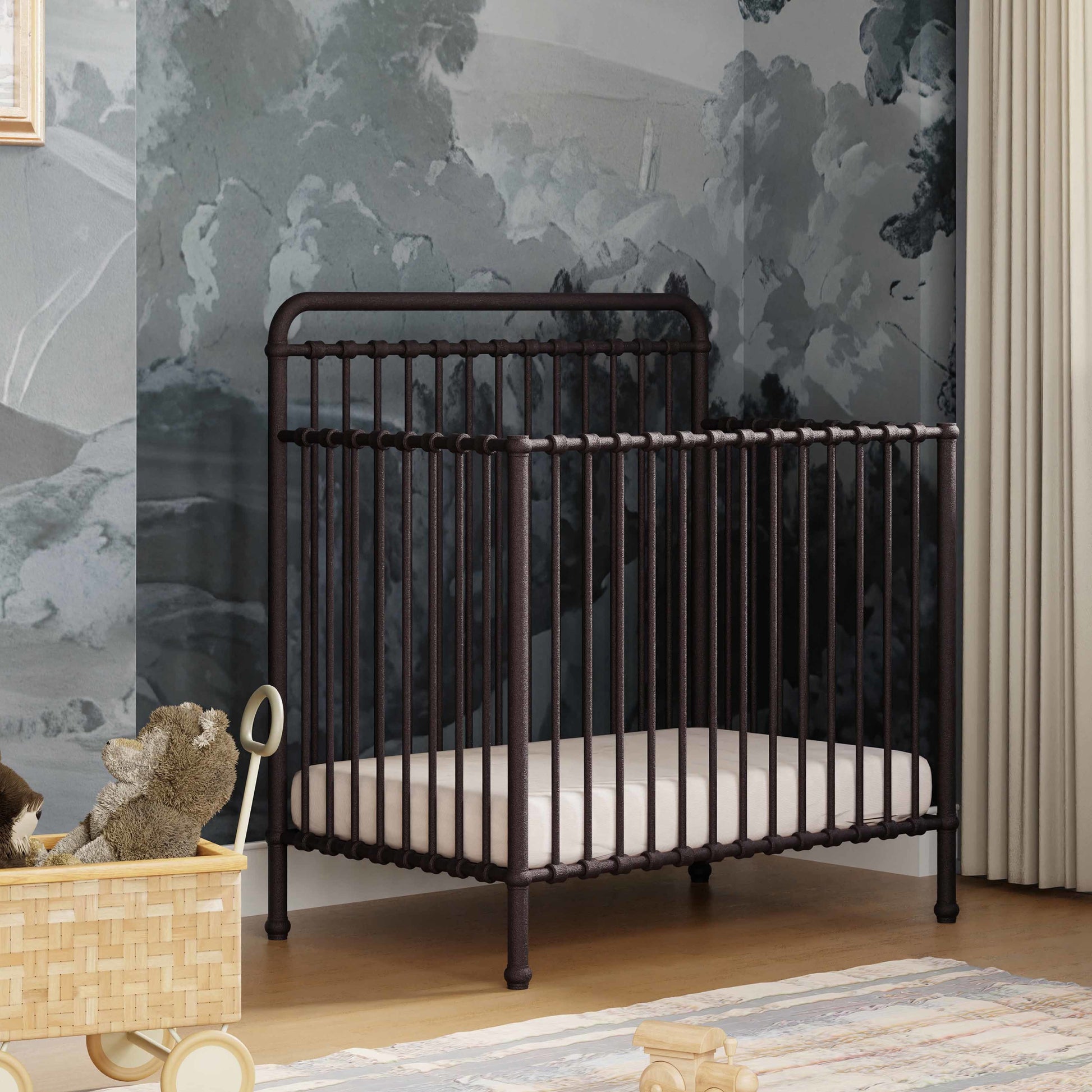 M15398UR,Namesake,Winston 4-in-1 Convertible Mini Crib in Vintage Iron