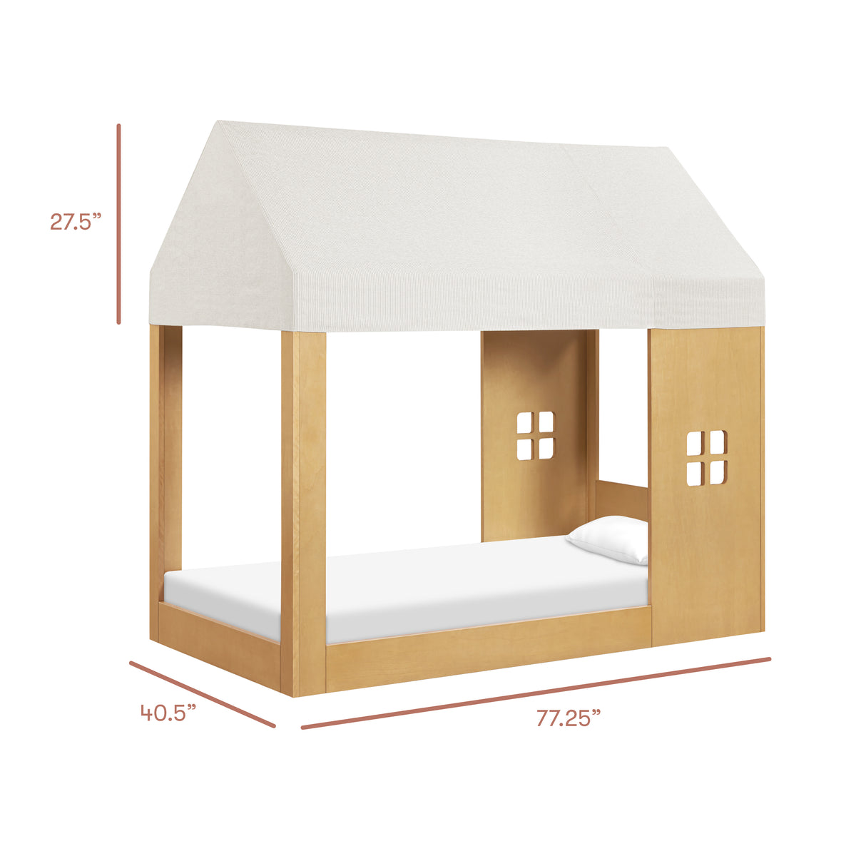 Uchi Canopy for Montessori-Inspired House Twin Bed - dimensions
