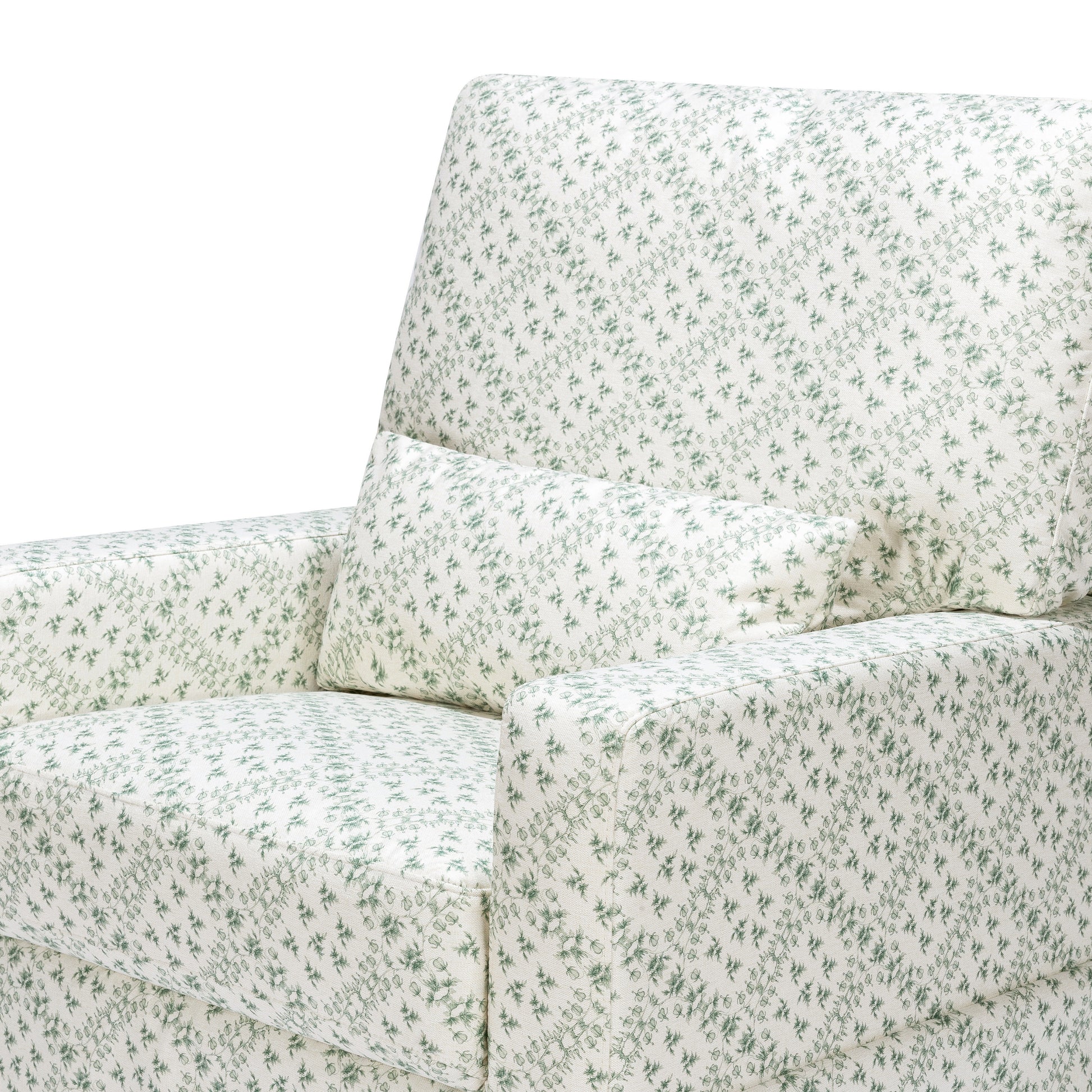 M21787GLT,Namesake,Sarah Flint x Namesake Crawford Swivel Glider in Green Lattice Performance Eco-Weave