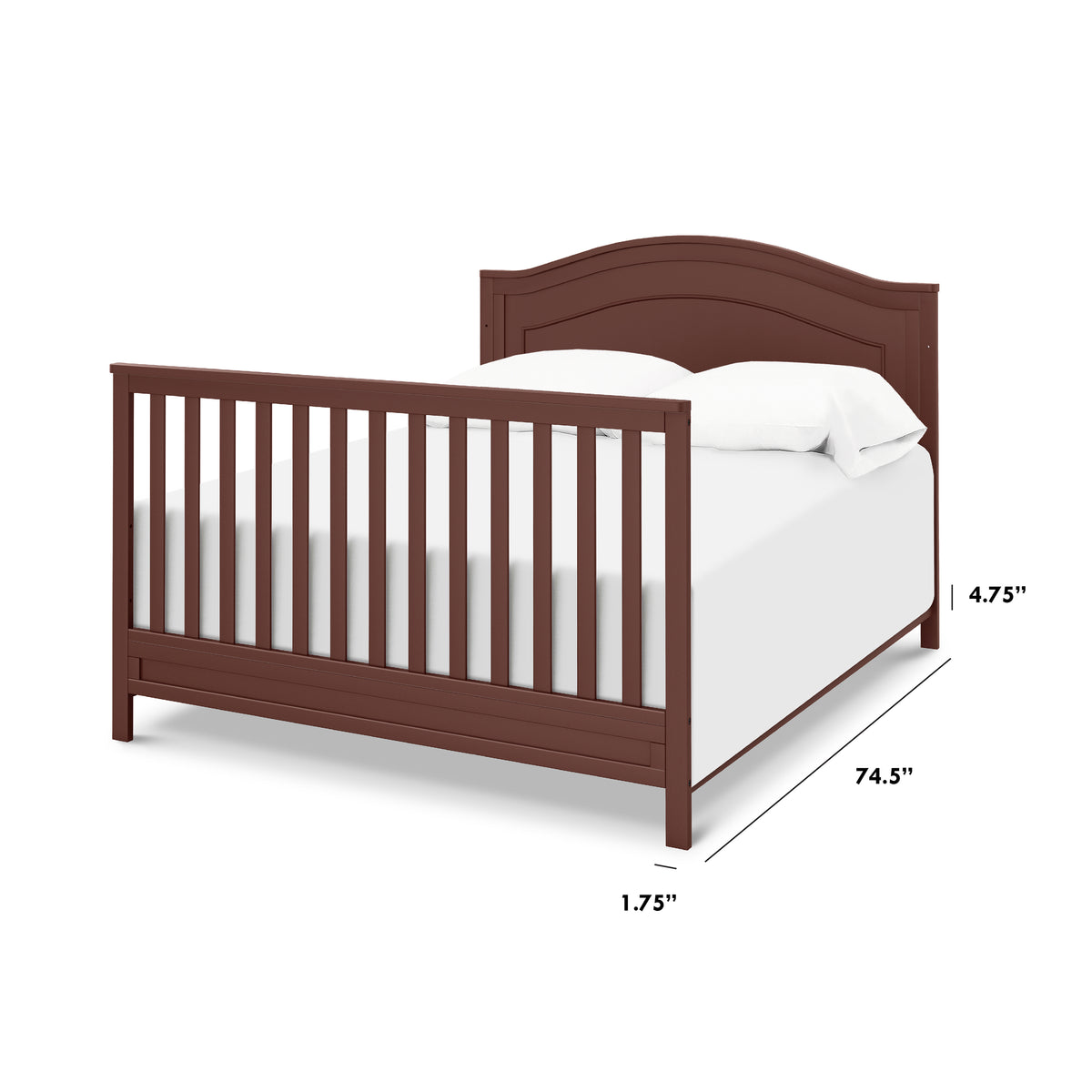Twin/Full-Size Bed Conversion Kit (M5789) - dimensions
