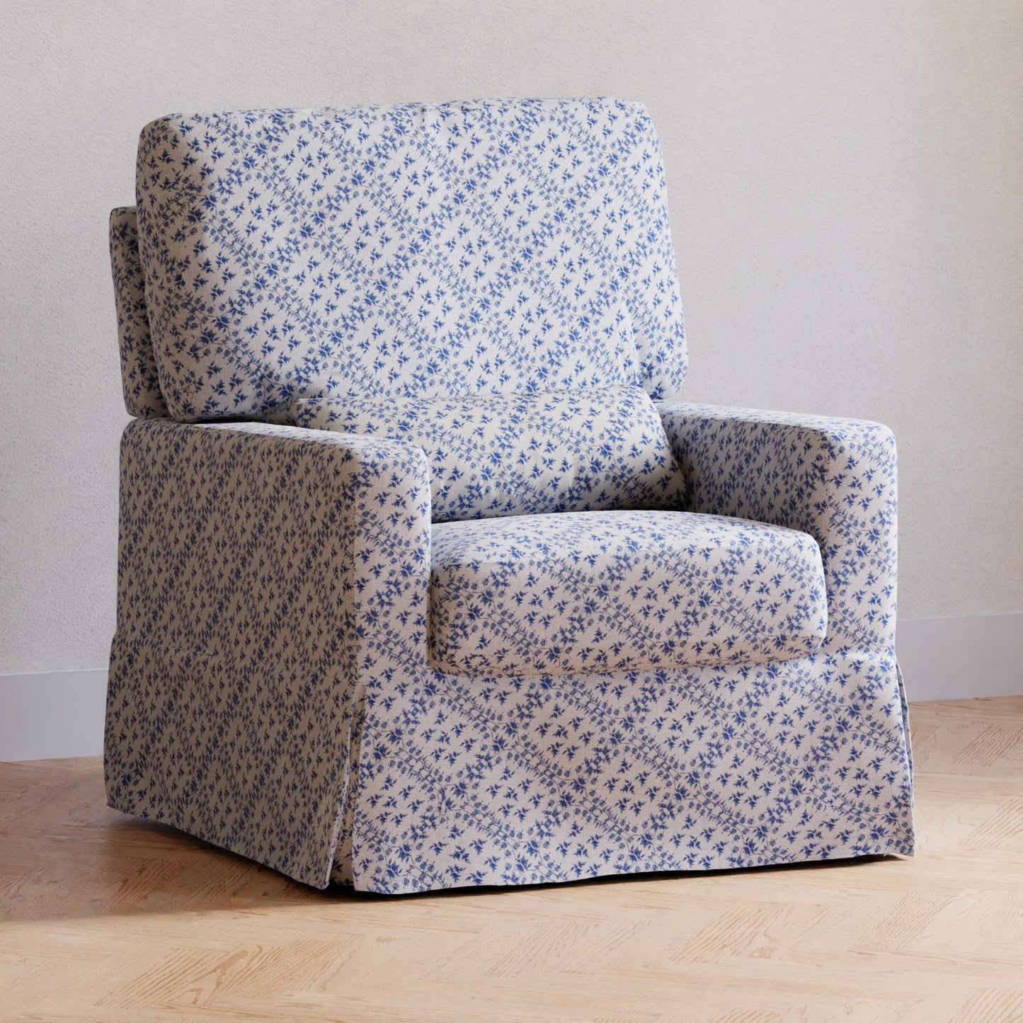 M21787BLT,Namesake,Sarah Flint x Namesake Crawford Swivel Glider in Blue Lattice Performance Eco-Weave