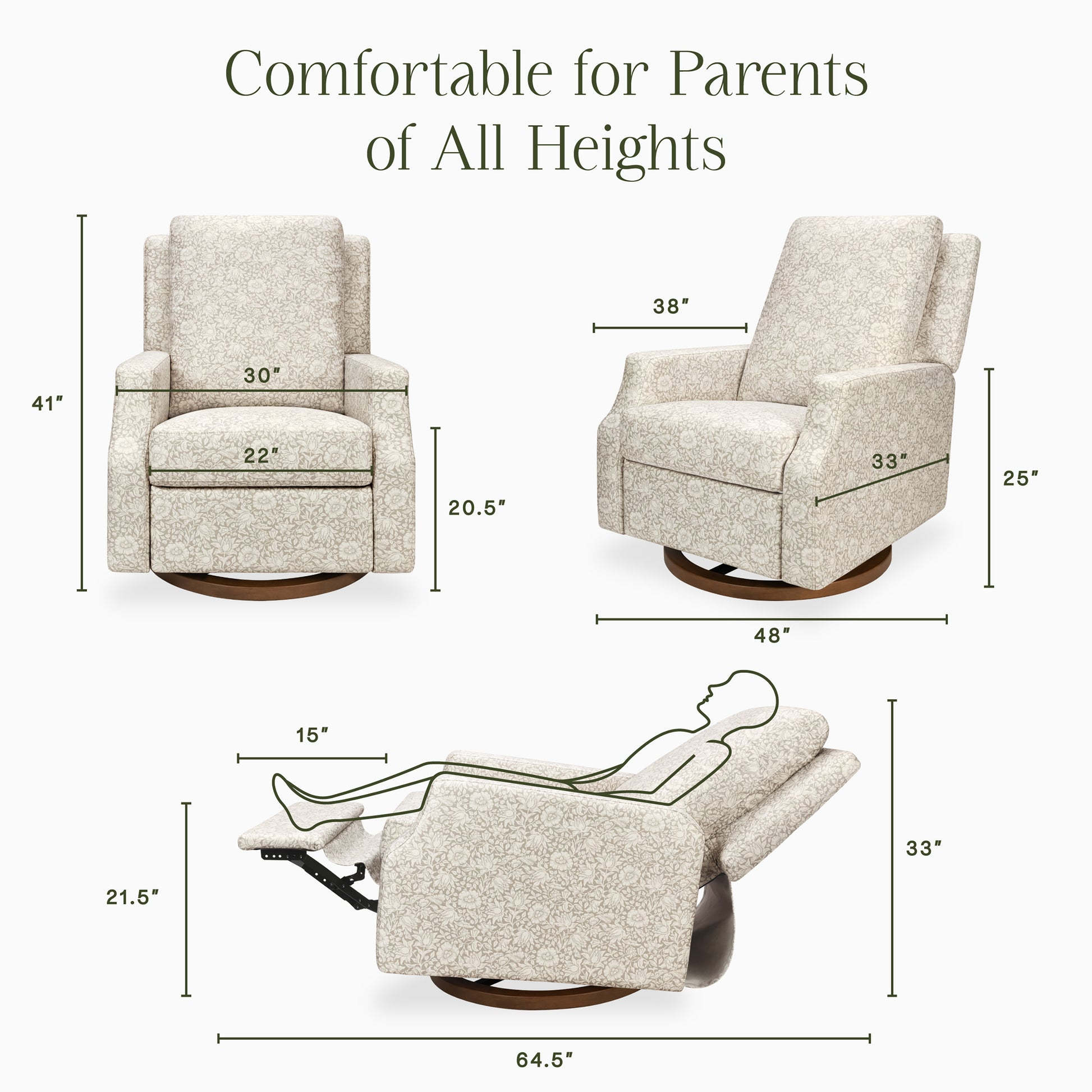 M22287MADB,Namesake,Crewe Recliner and Swivel Glider in Mallow in Ash w/Dark Wood Base