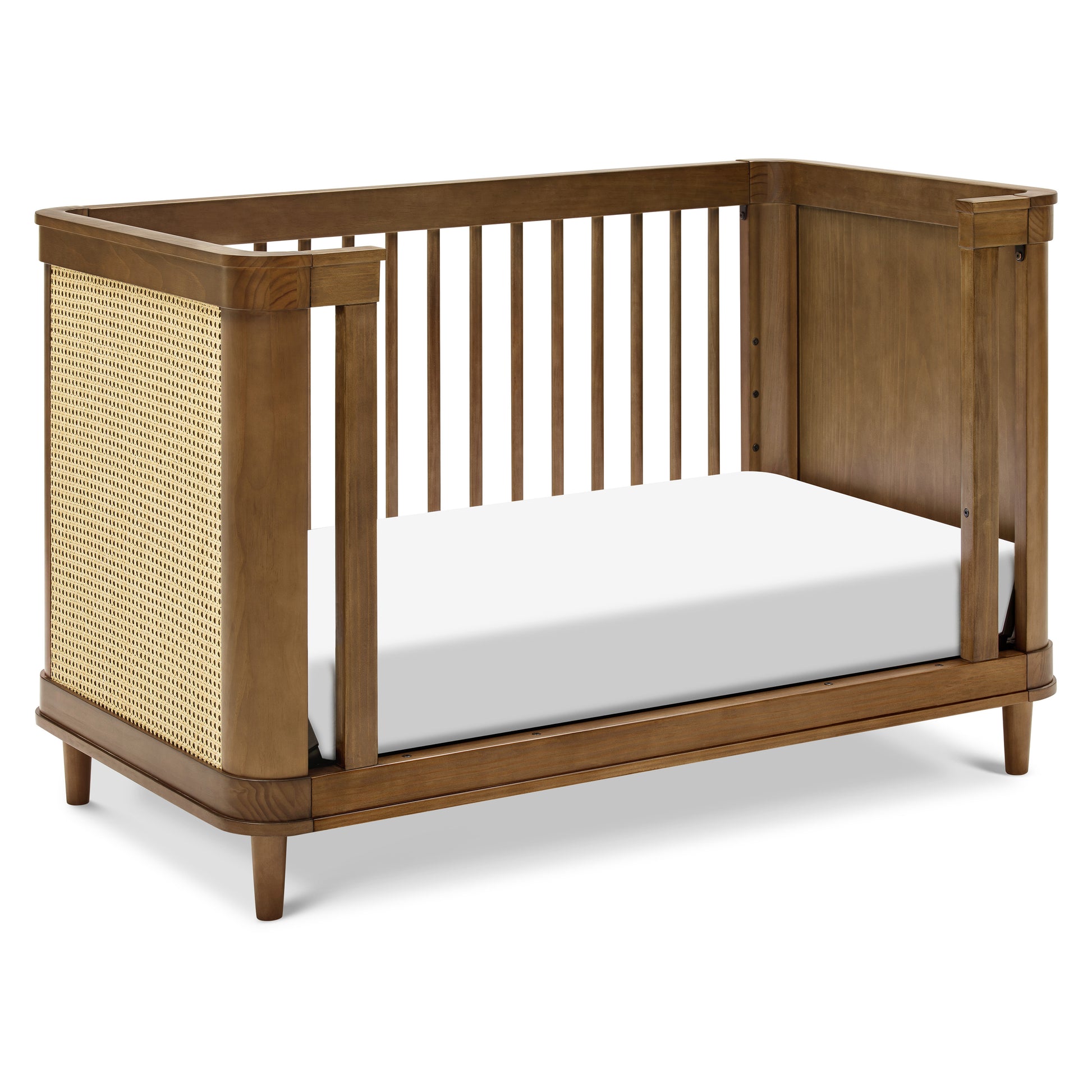 M23701NLBC,Namesake,Marin with Cane 3-in-1 Convertible Crib in Natural Walnut and Blonde Cane