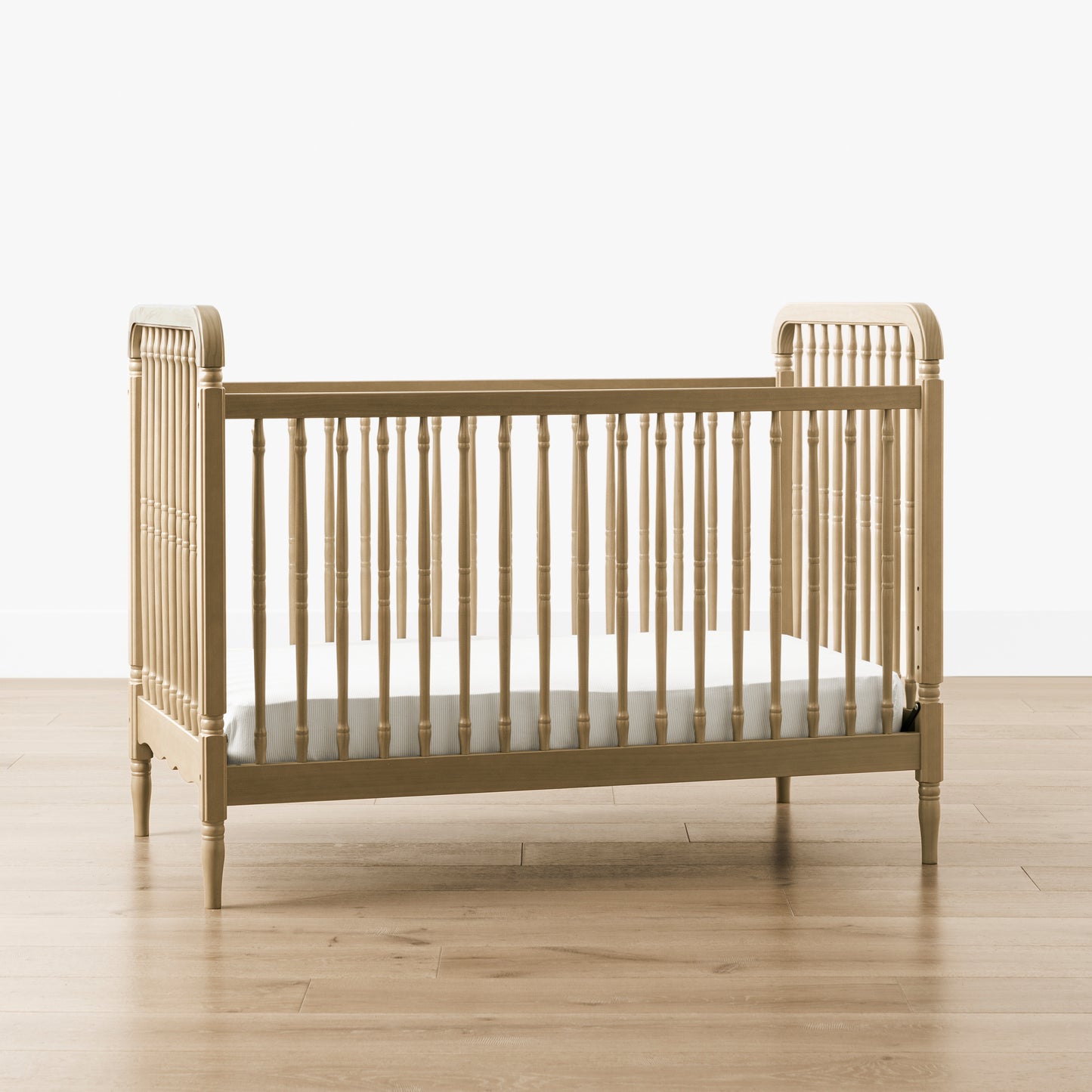 M7101WP,Namesake,Liberty 3-in-1 Convertible Spindle Crib w/Toddler Bed Conversion Kit in Washed Pine