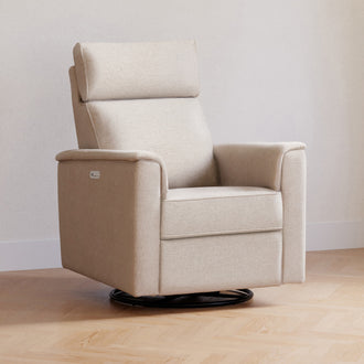 M17186PBEW,Namesake,Willa Plus Power Glider Recliner w/ Power Headrest in Performance Beach Eco-Weave