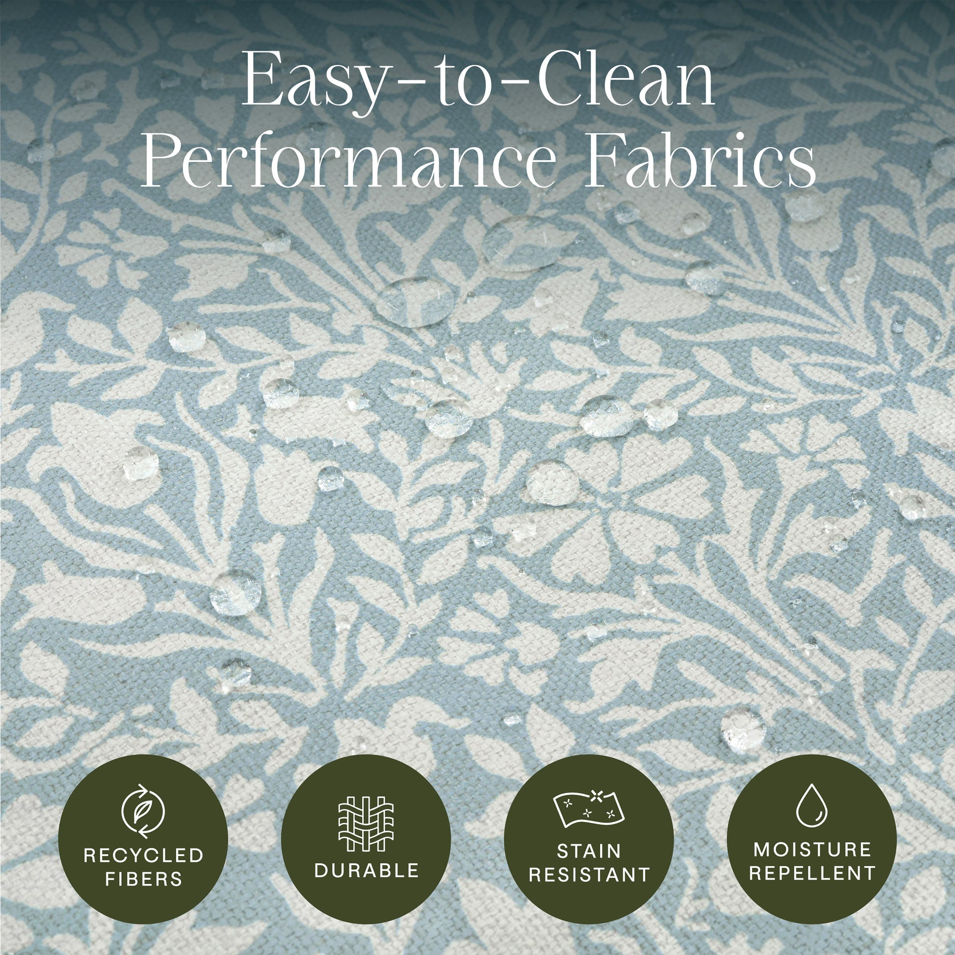 M30985BPBDF,Namesake,Tuffet Storage Ottoman Bellflowers in Powdered Blue w/DarkWood Ball Feet