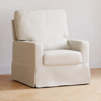 M21787PCMEW,Namesake,Crawford Pillowback Comfort Swivel Glider in Performance Cream Eco-Weave