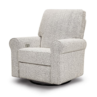 B17787BWB,Monogram by Namesake,Monroe Pillowback Power Recliner in Black White Boucle