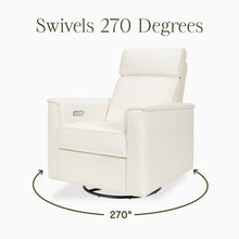 B17186YC,Monogram by Namesake,Willa Plus Power Glider Recliner w/ Power Headrest in Ivory Corduroy