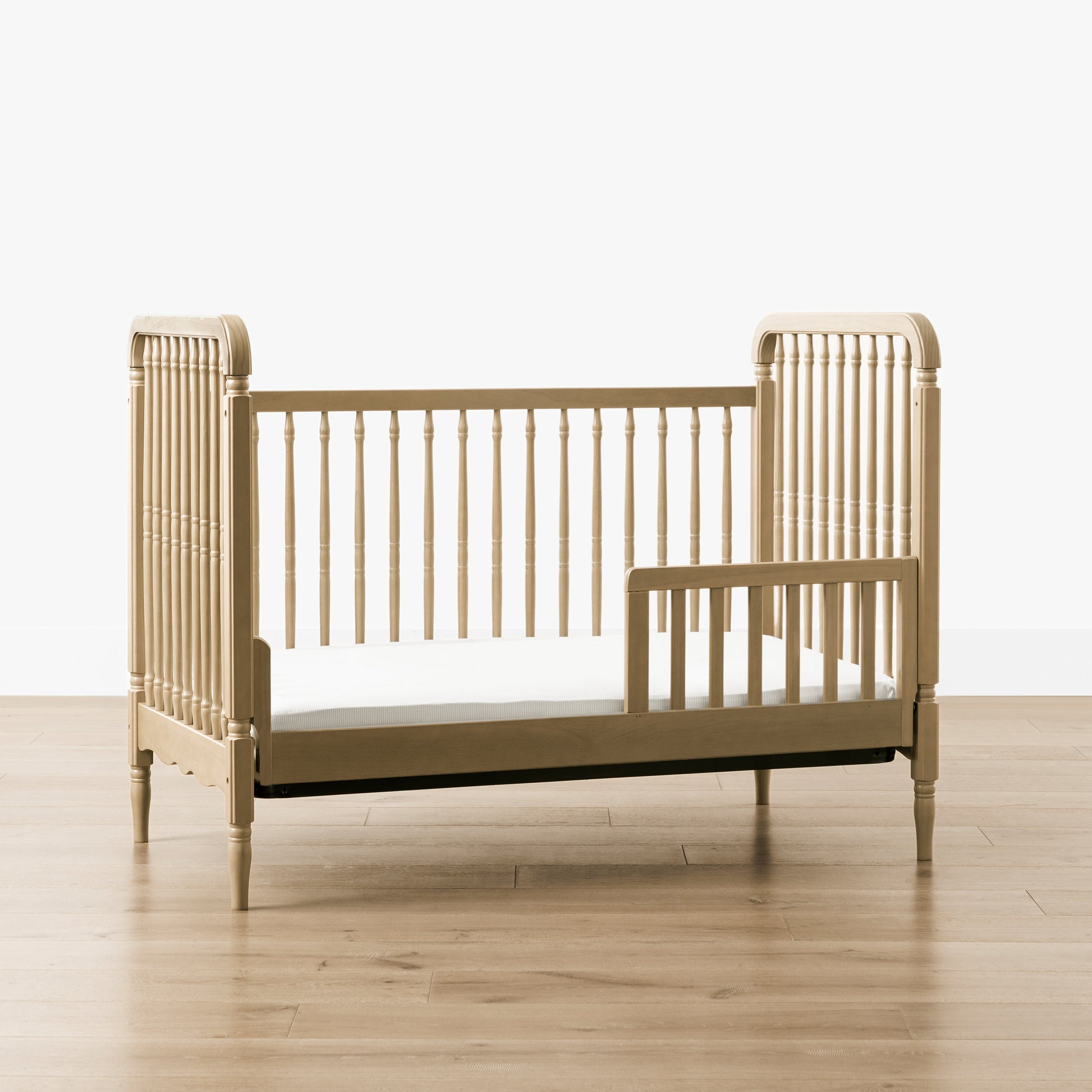 M7101WP,Namesake,Liberty 3-in-1 Convertible Spindle Crib w/Toddler Bed Conversion Kit in Washed Pine