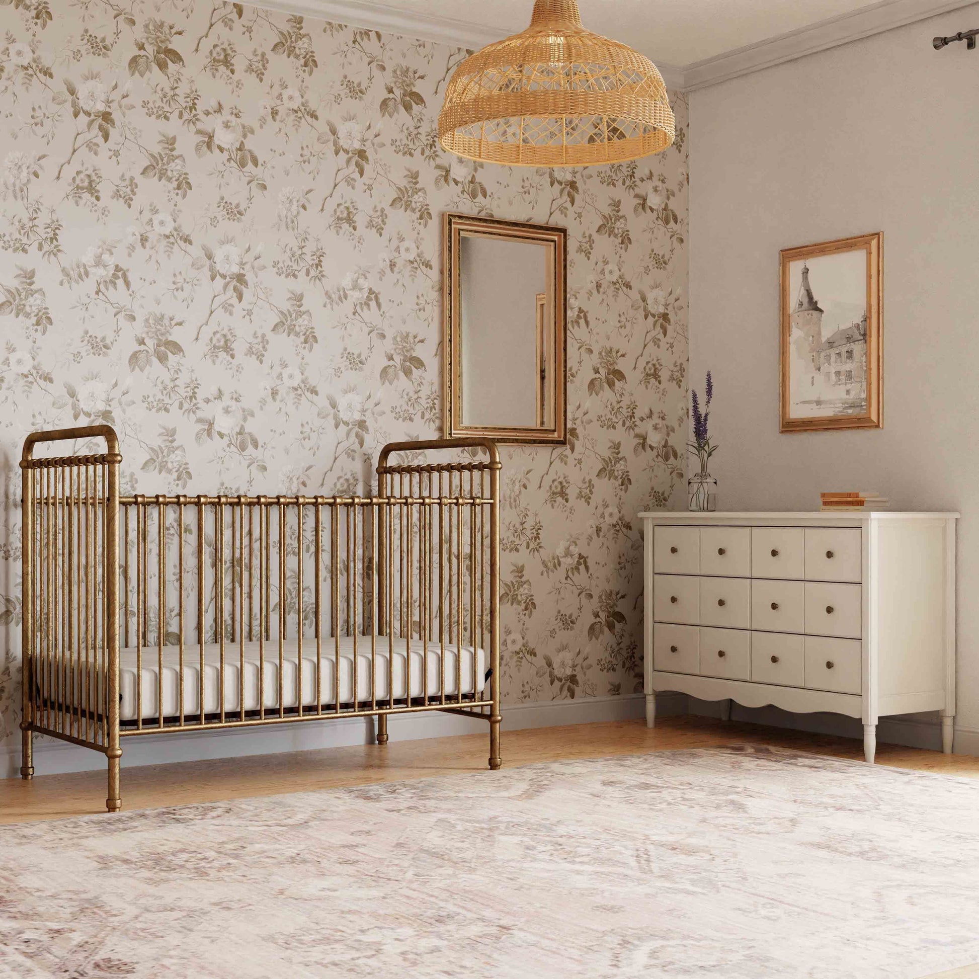 M15501VG,Namesake,Abigail 3-in-1 Convertible Crib in Vintage Gold