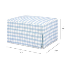 M21785BGH,Crawford Gliding Ottoman in Blue Gingham