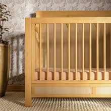 M24801HYPSEW,Namesake,Eloise 4-in-1 Convertible Crib in Honey & Performance Sand Eco-Weave