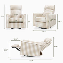 M17182TGH,Namesake,Willa Pro Power Glider Recliner w/ Power Lumbar in Tan Gingham