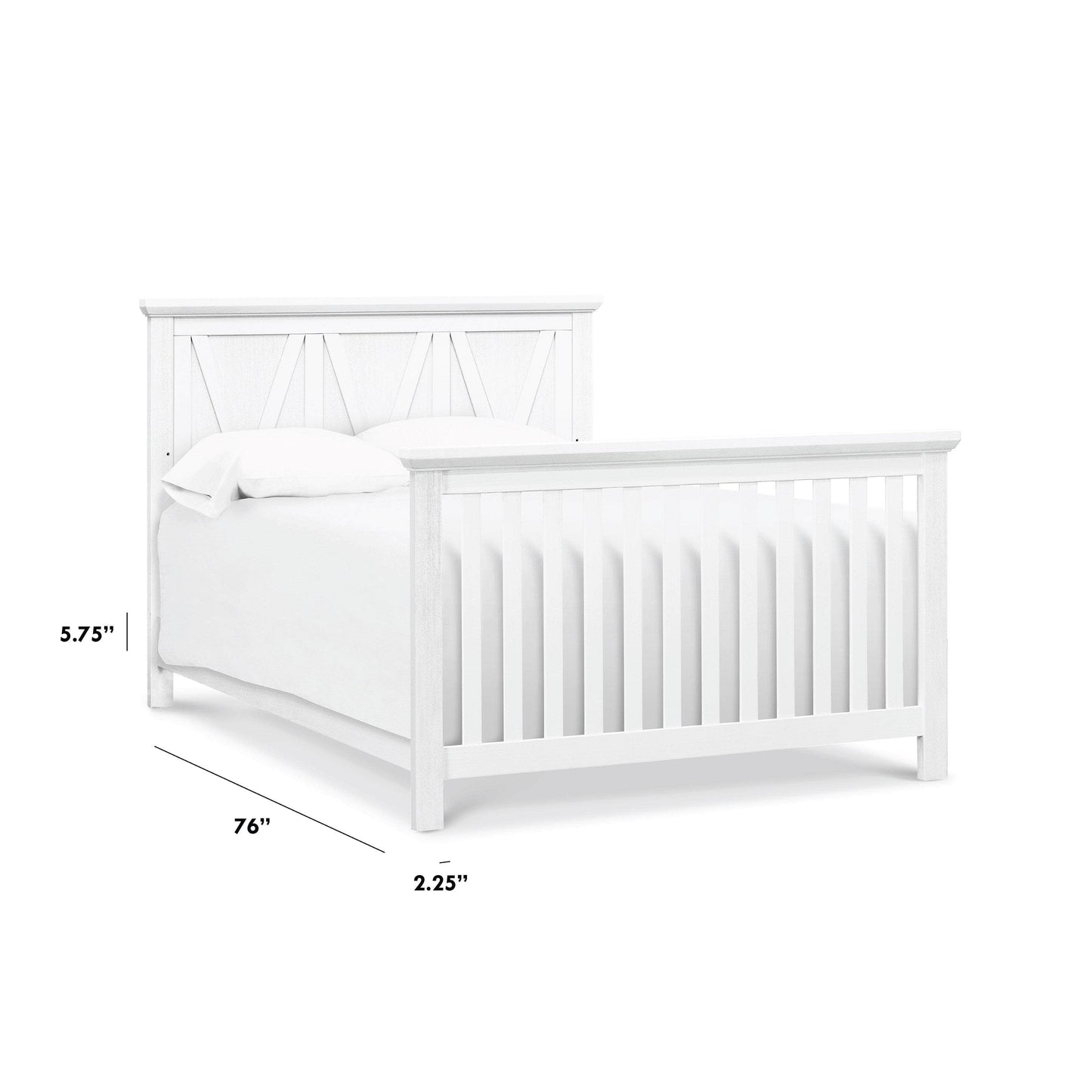 M7689LW,Full Size Bed Conversion Kit in Linen White