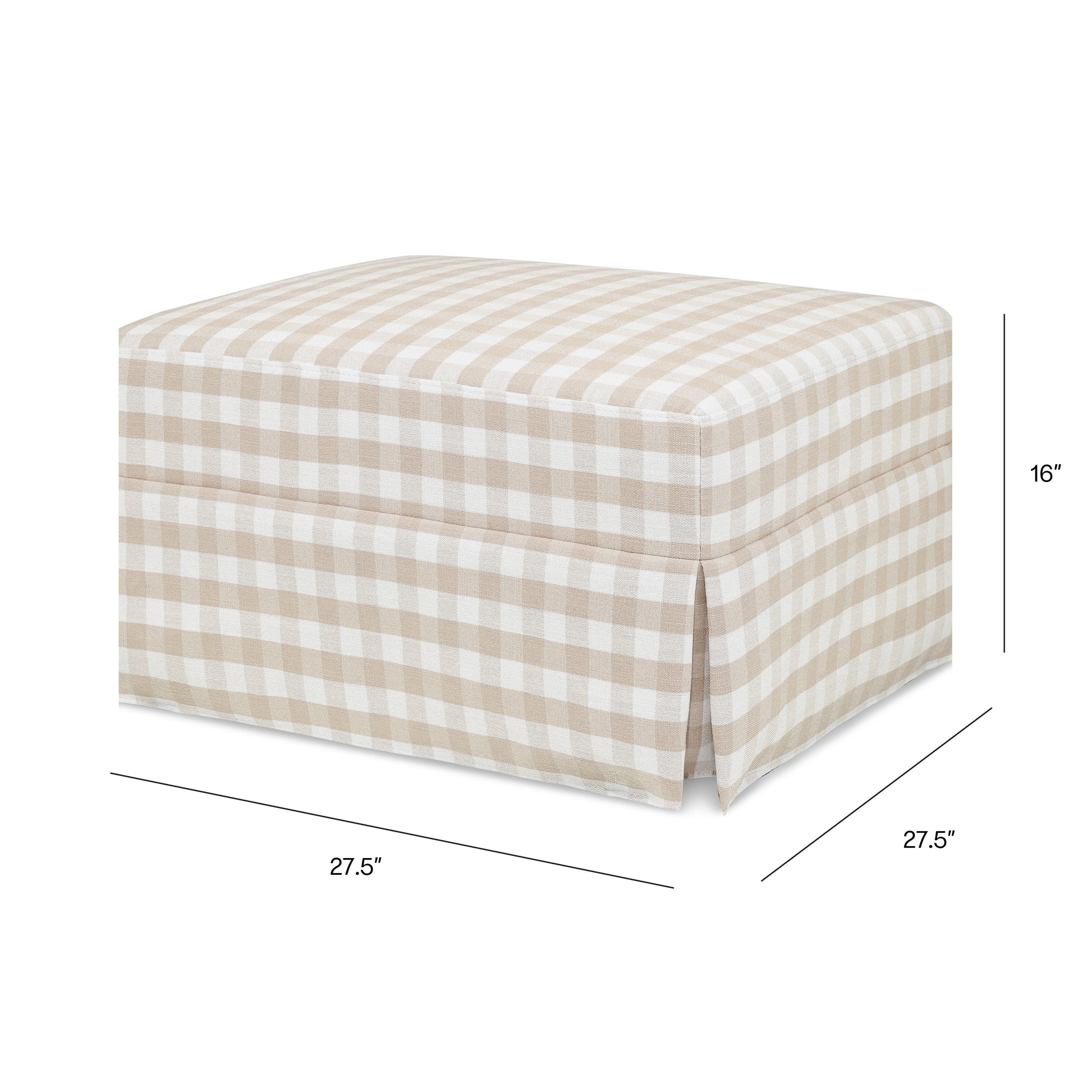 M21785TGH,Crawford Gliding Ottoman in Tan Gingham