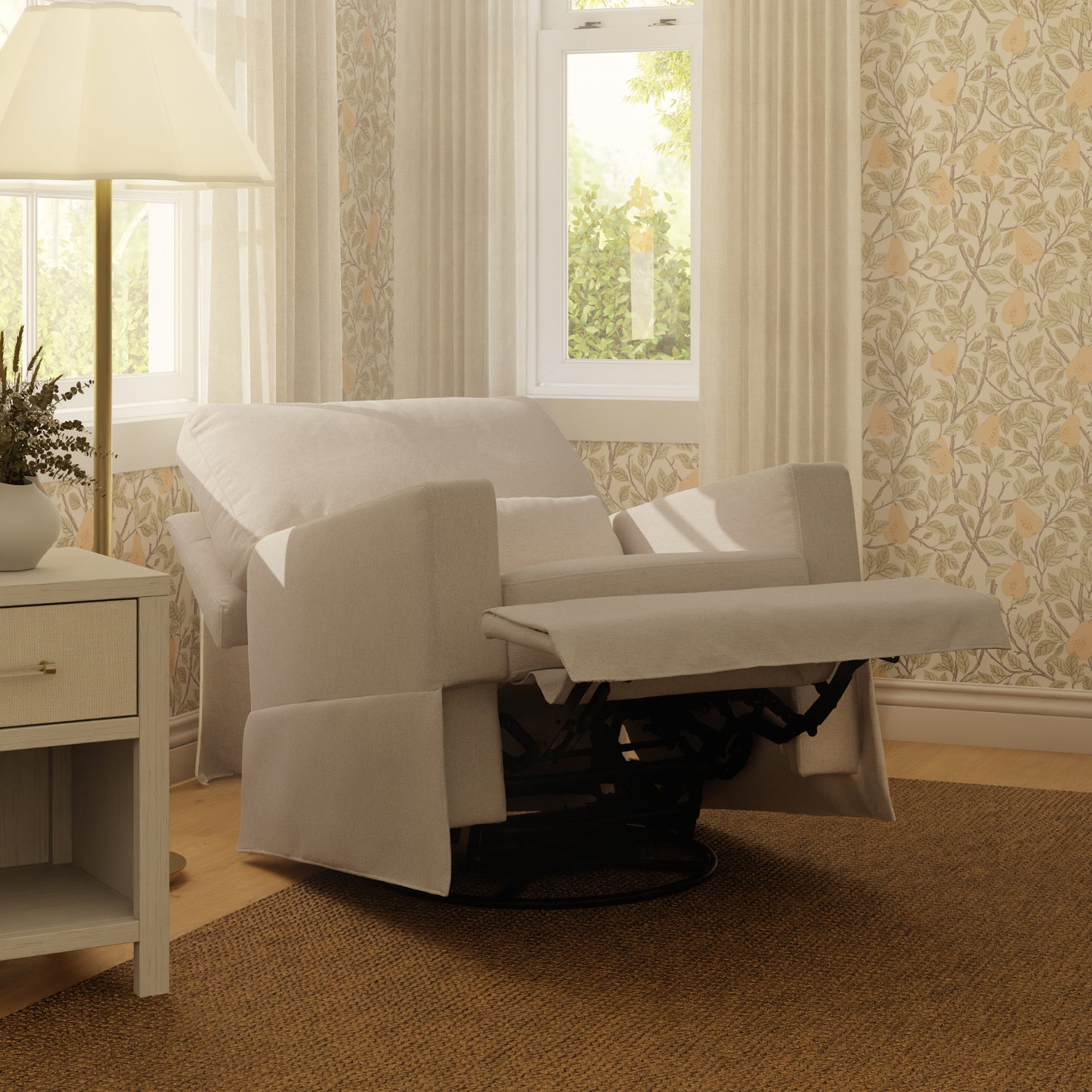 M21777PBEW,Namesake,Crawford Recliner and Swivel Glider in Performance Beach Eco-Weave