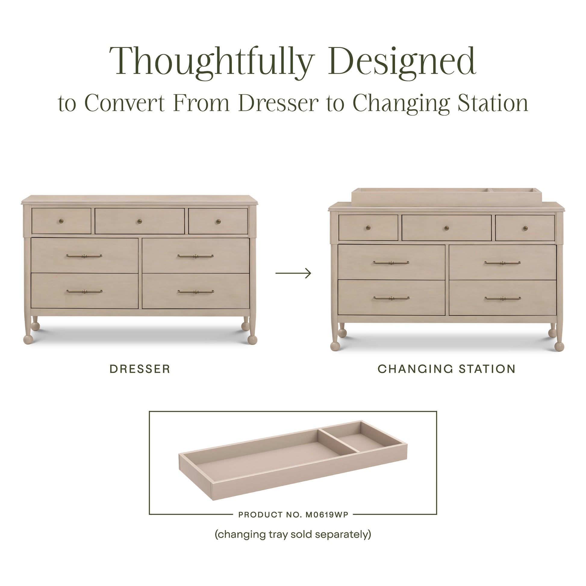 M31416WP,Namesake,Alouette 7-Drawer Assembled Dresser in Washed Pine