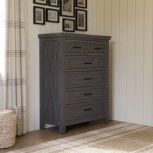 B14525WC,Monogram by Namesake,Emory Farmhouse 6-Drawer Chest in Weathered Charcoal