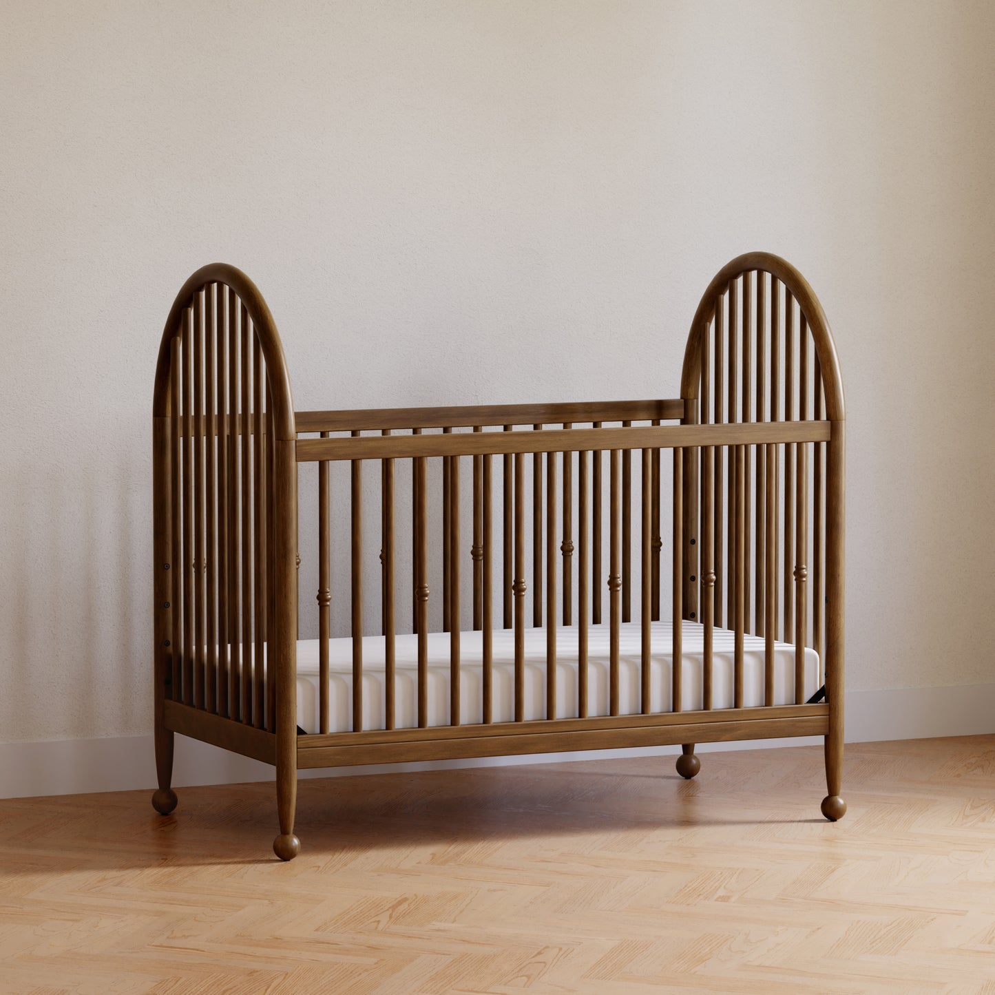 M31401NL,Namesake,Alouette 3-in-1 Convertible Spindle Crib in Natural Walnut