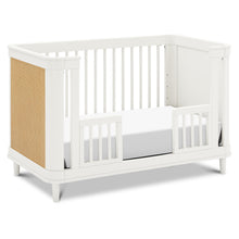 M23701RWHC,Namesake,Marin with Cane 3-in-1 Convertible Crib in Warm White and Honey Cane