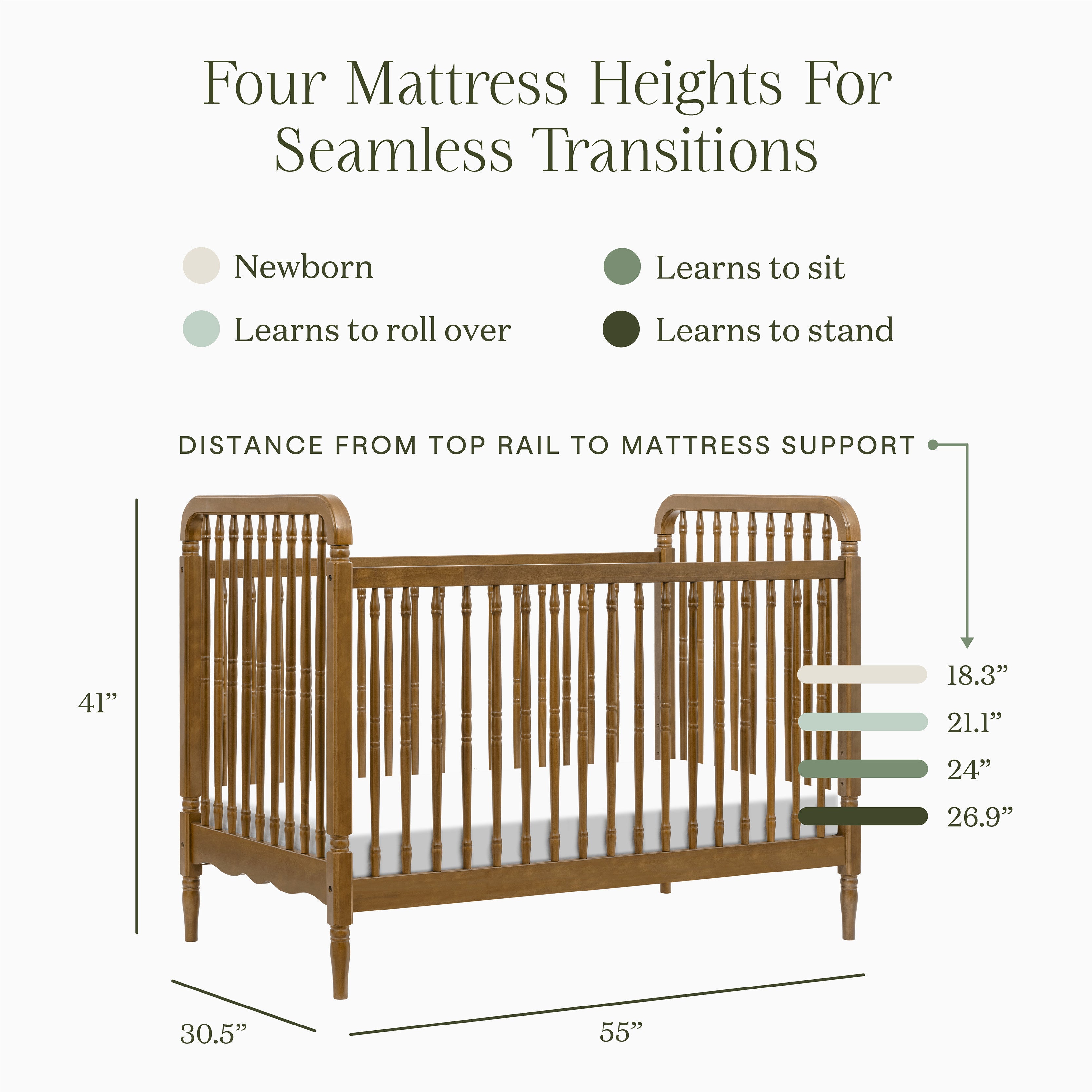 Liberty 3-in-1 Convertible Spindle Crib – Namesake
