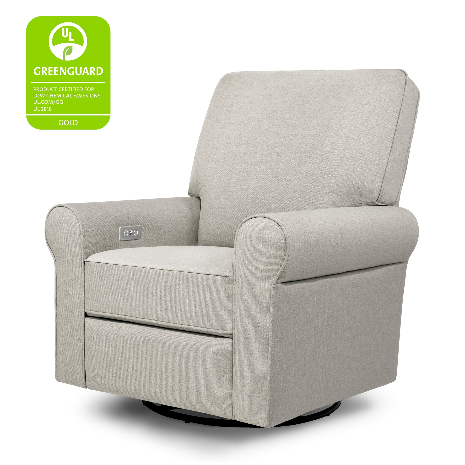 B17787PGET,Monogram by Namesake,Monroe Pillowback Power Recliner in Performance Grey Eco-Twill