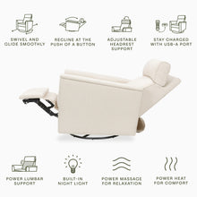 M17183PWB,Namesake,Willa Deluxe Power Glider Recliner w/Heat&Massage in Performance Ivory Boucle