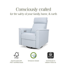 M17186PCET,Namesake,Willa Plus Power Glider Recliner w/ Power Headrest in Performance Chambray Eco-Twill