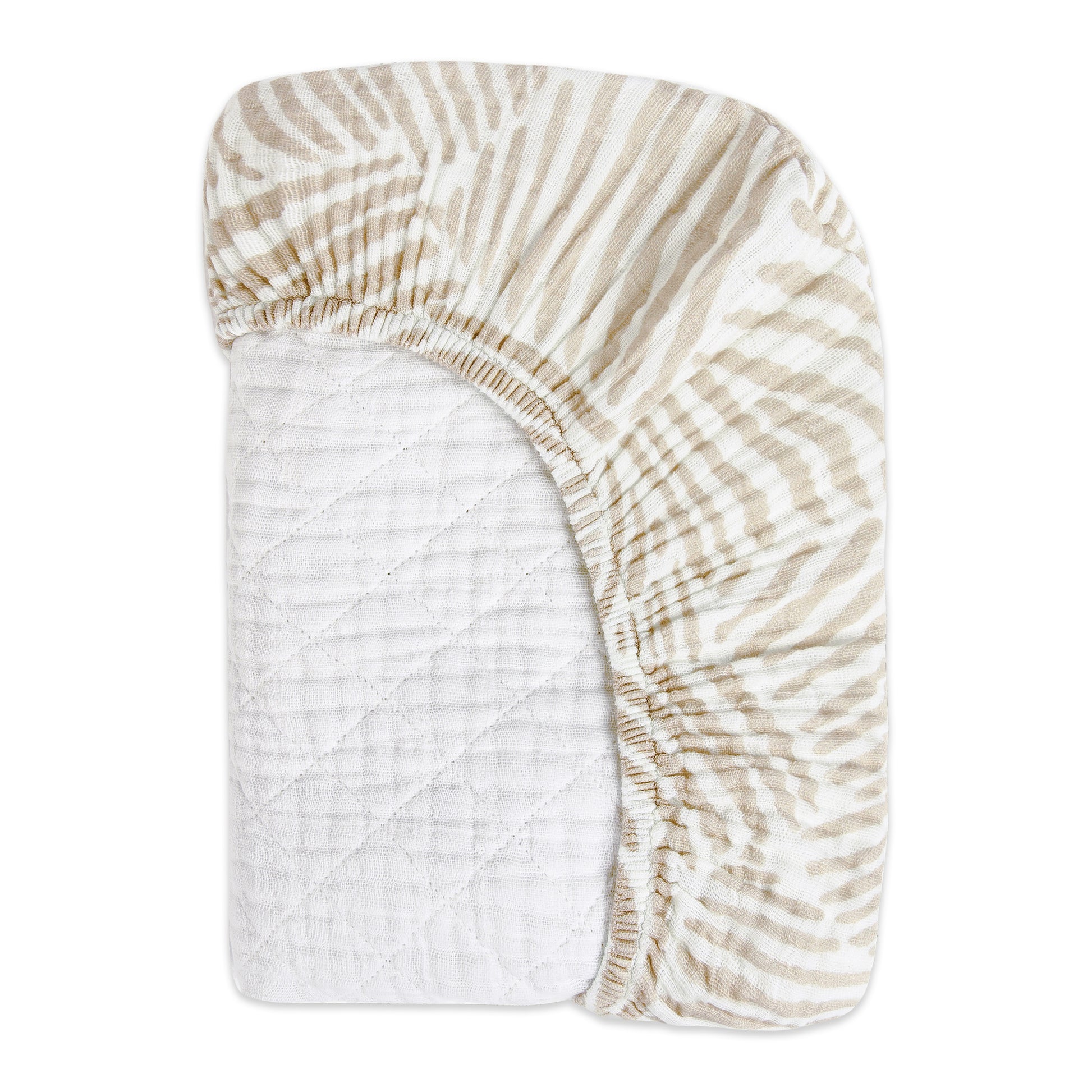 T29237,Babyletto,Oat Stripe Quilted Muslin Changing Pad Cover in GOTS Certified Organic Cotton