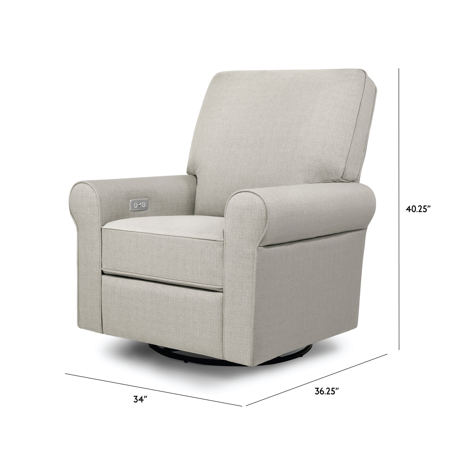 B17787PGET,Monogram by Namesake,Monroe Pillowback Power Recliner in Performance Grey Eco-Twill