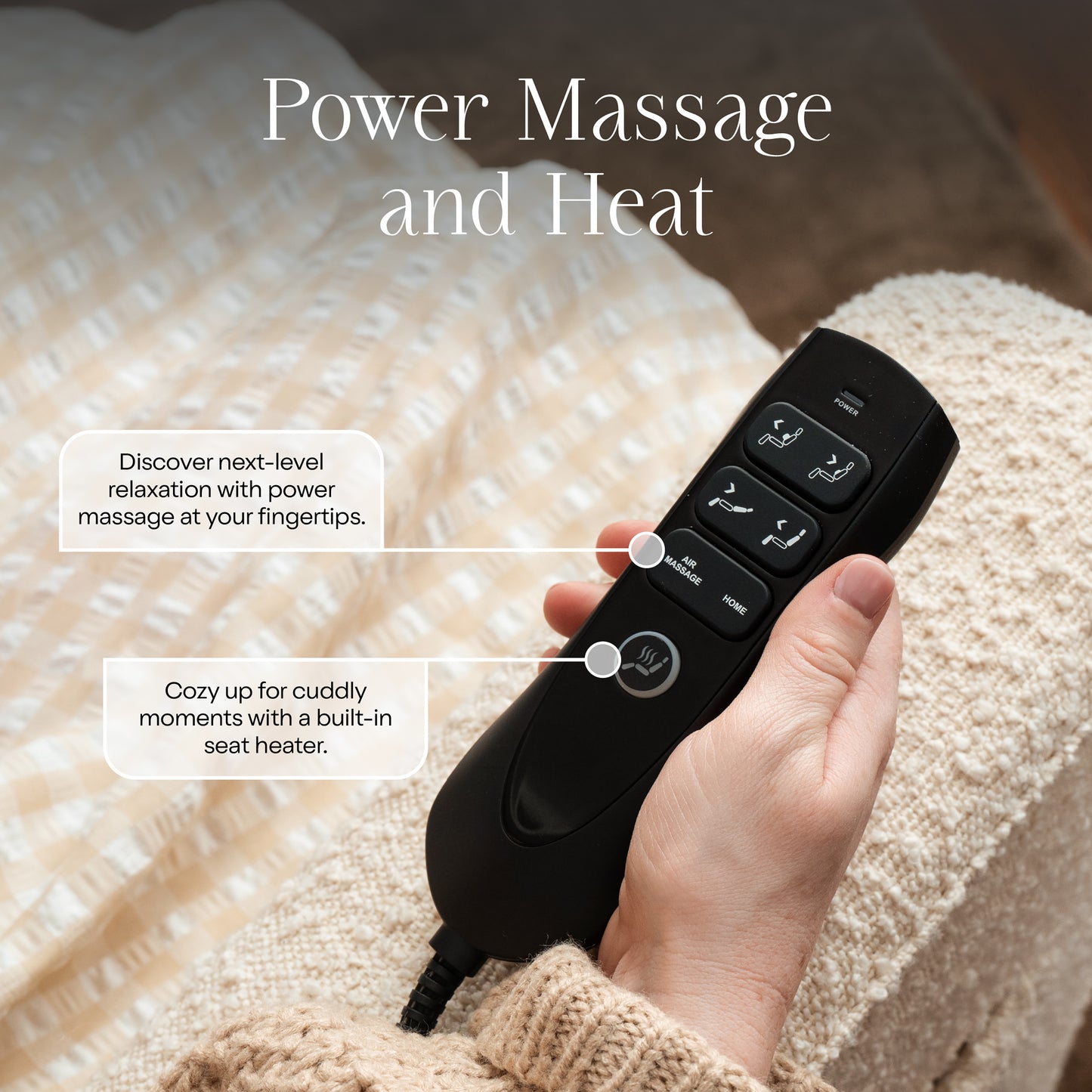 M17183PWB,Namesake,Willa Deluxe Power Glider Recliner w/Heat&Massage in Performance Ivory Boucle
