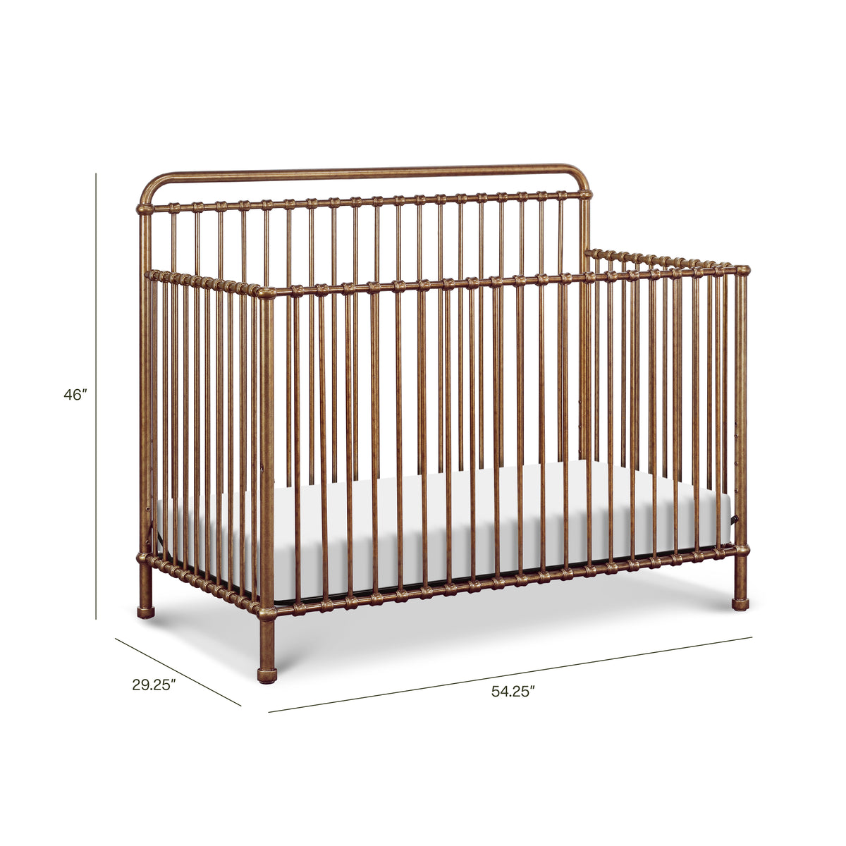 Winston 4-in-1 Convertible Crib - dimensions