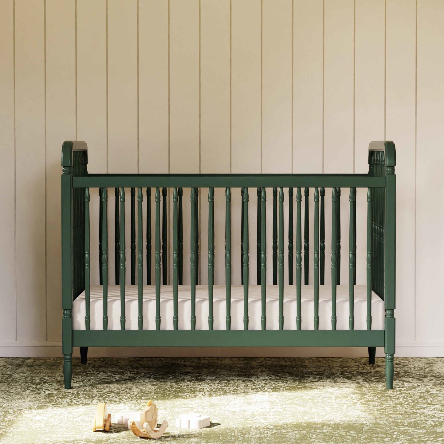 M7101FRGR,Namesake,Liberty 3-in-1 Convertible Spindle Crib w/Toddler Bed Conversion Kit in Forest Green