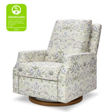 M22287TTFTDB,Namesake,Crewe Recliner and Swivel Glider in Strawberry Thief in Fig &Thyme w/Dark Wood Base