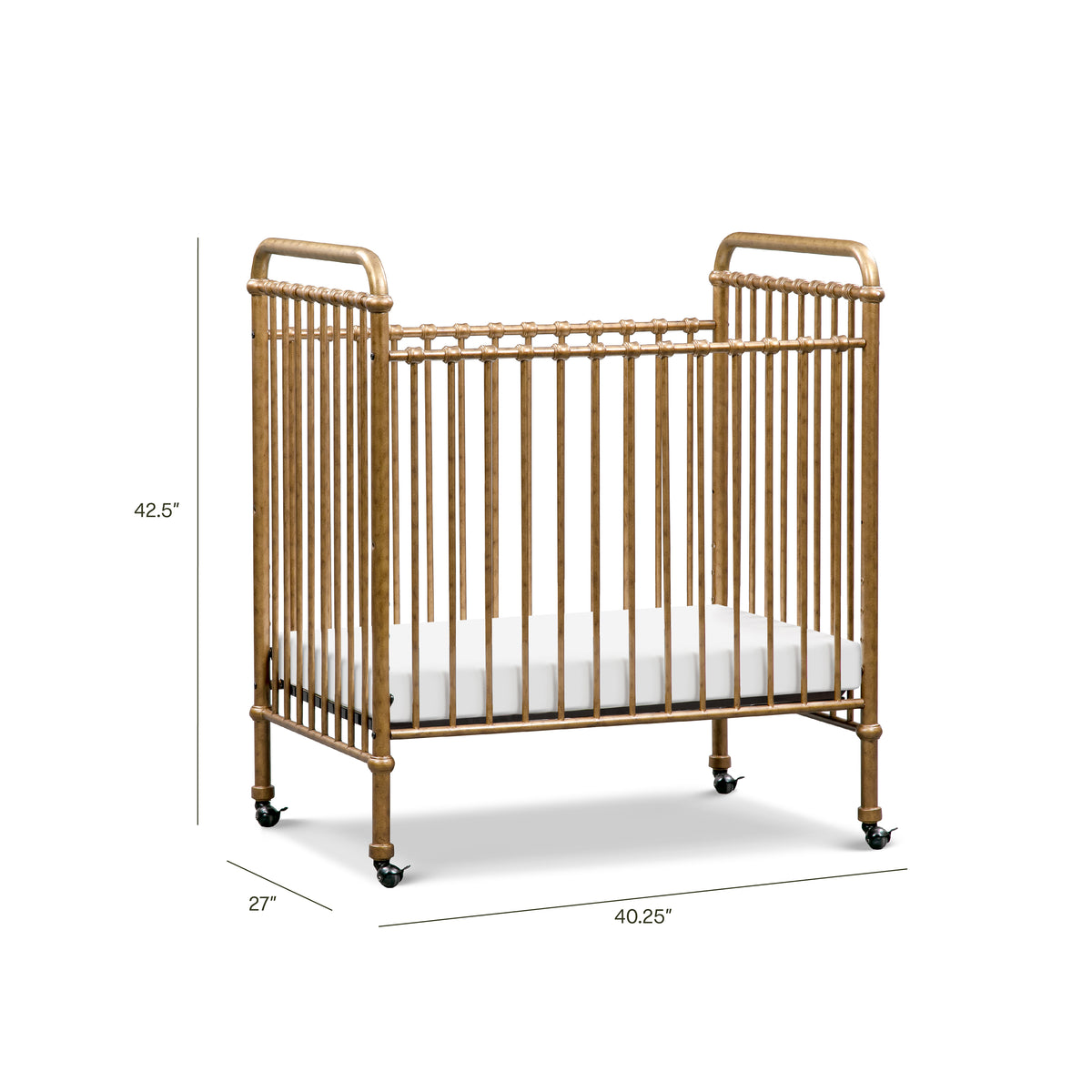 Abigail 3-in-1 Convertible Mini Crib - dimensions