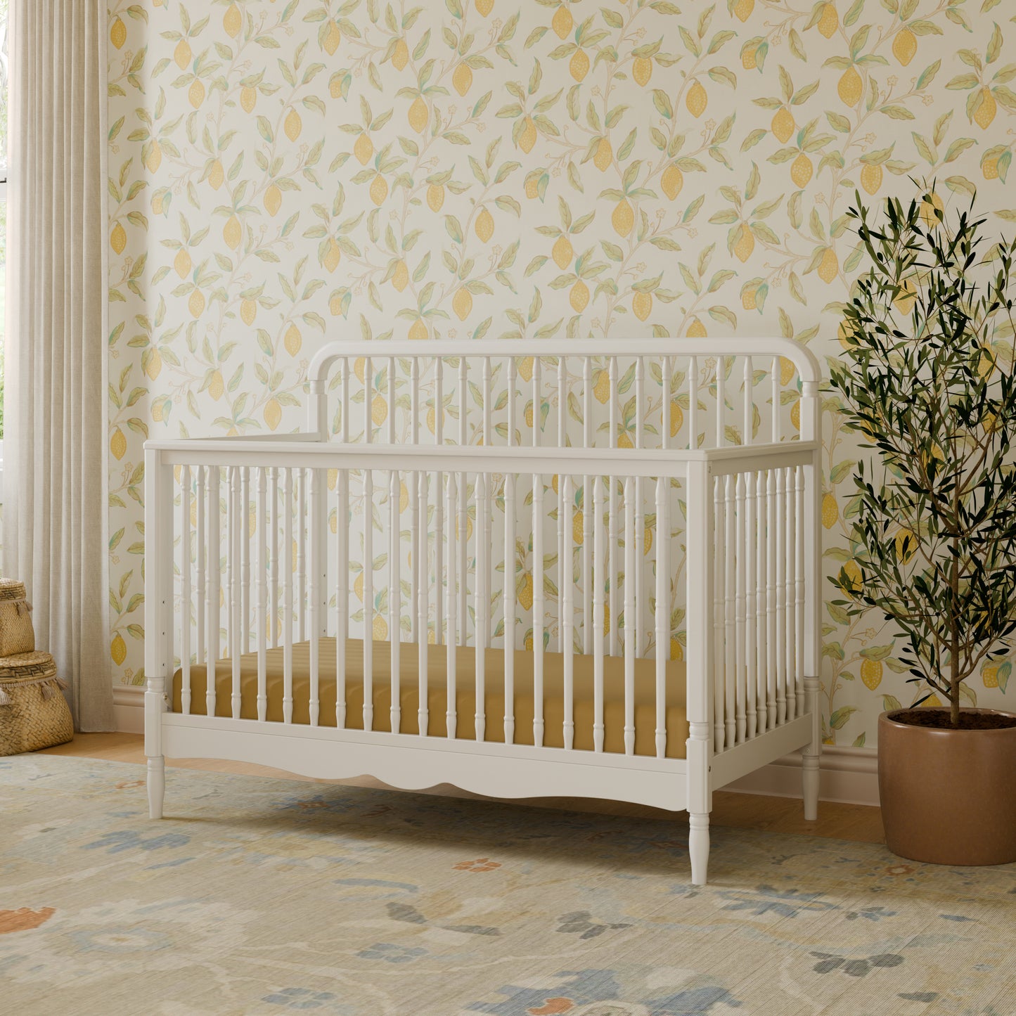 M7141RW,Namesake,Liberty 4-in-1 Convertible Spindle Crib in Warm White