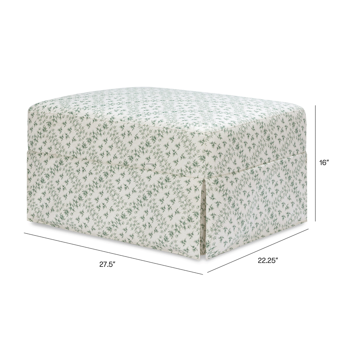 Sarah Flint x Namesake Crawford Gliding Ottoman in Eco-Performance Fabric | Water Repellent & Stain Resistant - dimensions
