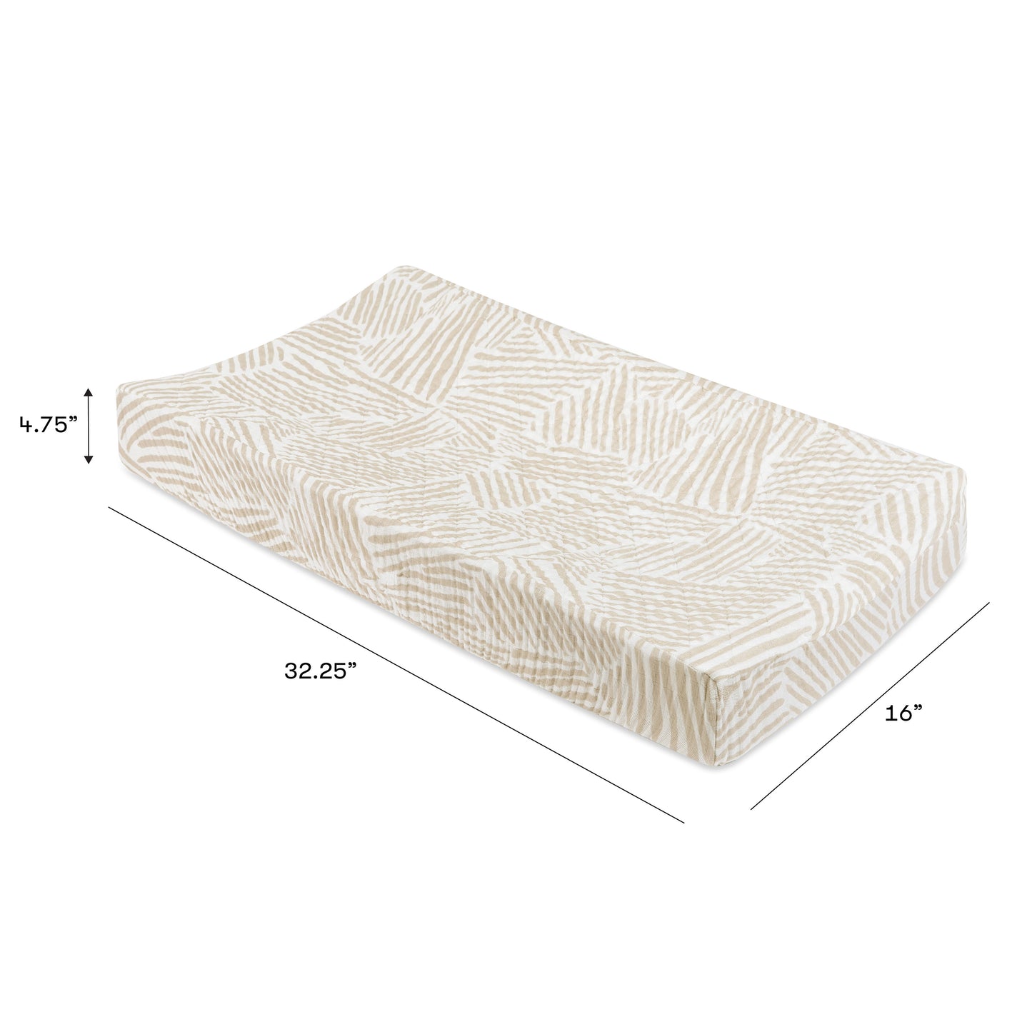 T29237,Oat Stripe Quilted Muslin Changing Pad Cover in GOTS Certified Organic Cotton